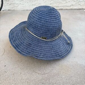 Sun N Sand UPF 50+ Women Straw Floppy Wide Brim Packable Sun Hat Blue O/S